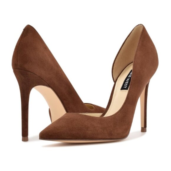 Ninewest Shoes - Women’s Nine West Folowe D’Orsay Pointed Toe Pumps – Brown Suede – Size 11